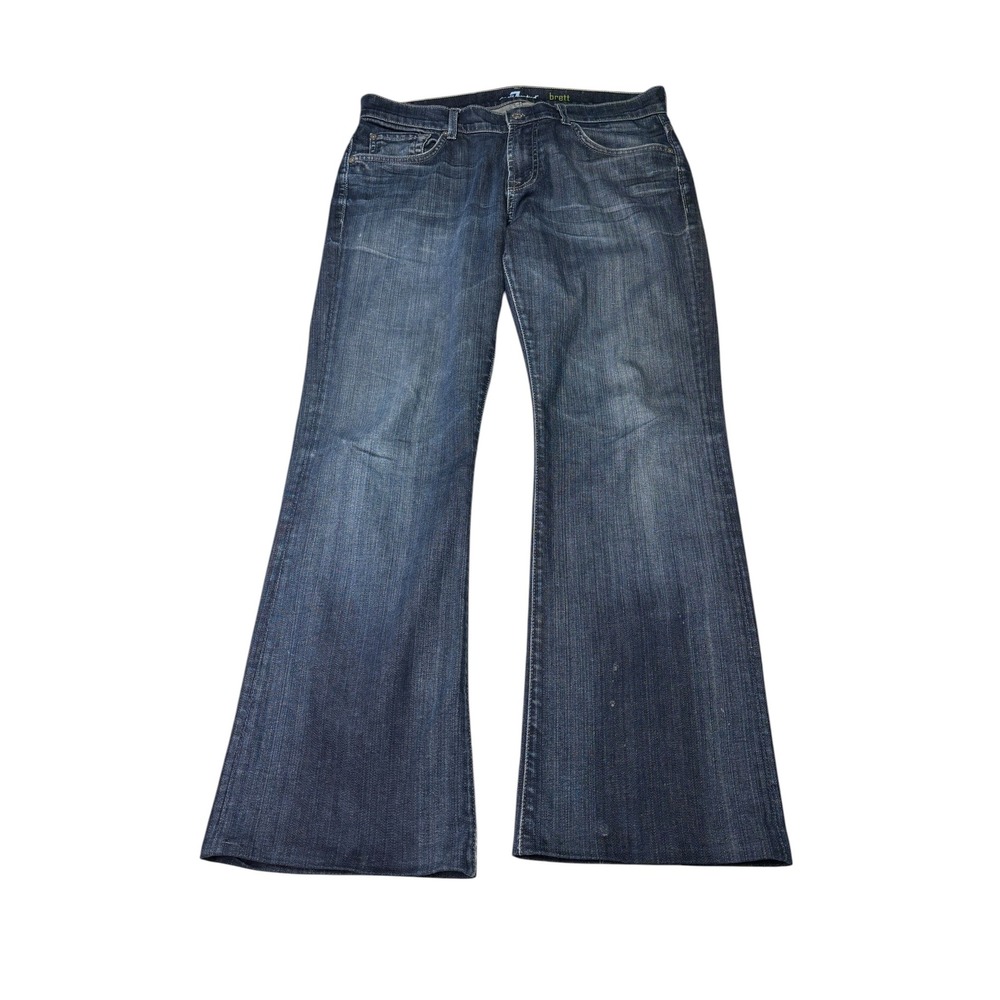 7 For All Mankind Brett Bootcut Jeans Dark Wash Blue Made USA Mens Size 32X29